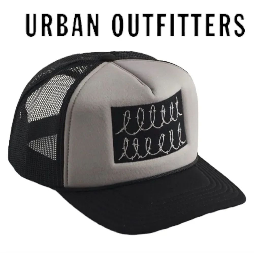 NEW Urban Outfitters UO Barbed Wire Patch Trucker Cap Hat